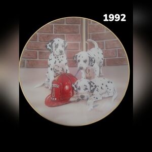 Plate Firehouse Frolic by Linda Picken # F1185, 1992, Princeton Gallery 8"